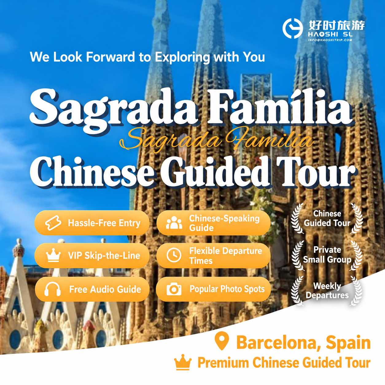 Sagrada Familia Chinese Guided Tour in Barcelona with a Chinese-speaking guide