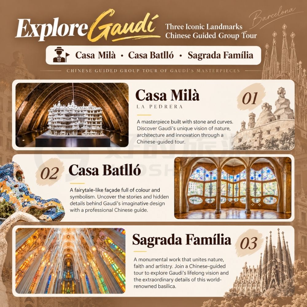 Barcelona Gaudí attractions included in the Gaudí Free Pass