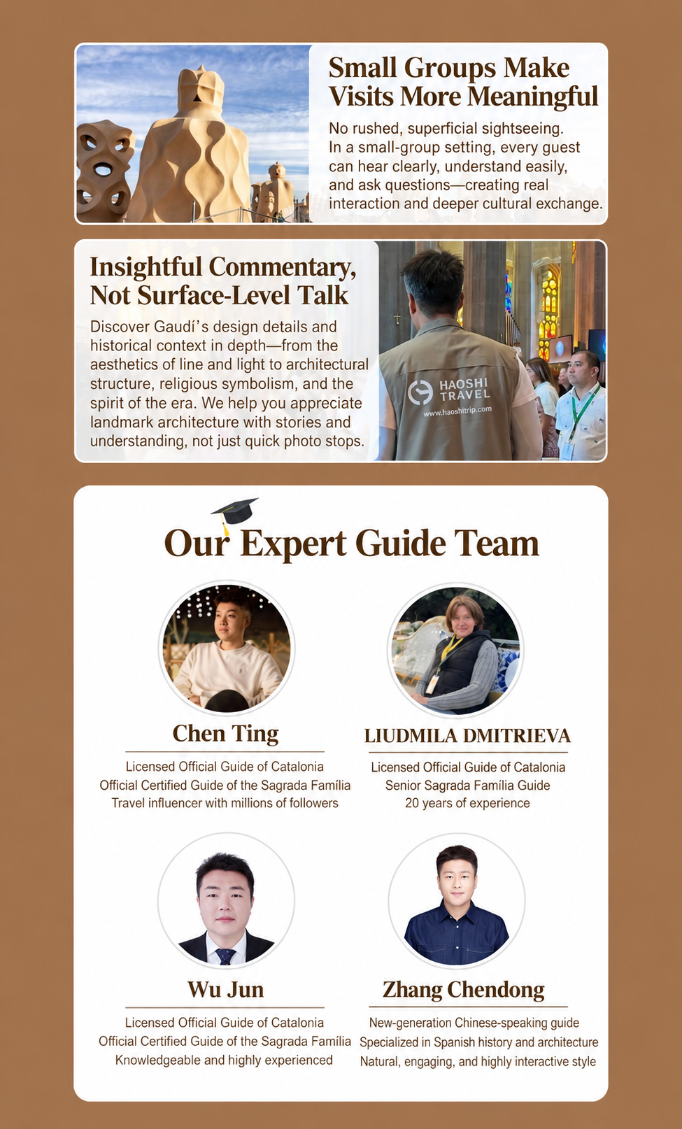Professional Chinese-speaking guides for Gaudí tours in Barcelona